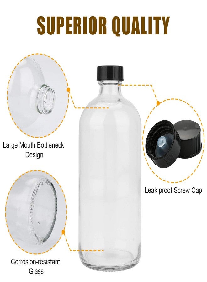 Maredash 16oz Glass Bottles, 12 Pack Clear Glass Storage Bottles Sets with Lids - Image 5